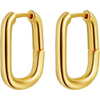Chunky Stud Earrings for Women, 14K Gold Plated Hypoallergenic Statement Fashion Jewelry