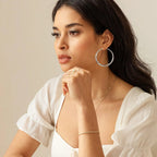S925 Sterling Silver Hoop Earrings for Women, Lightweight Hypoallergenic Large Silver Hoops, 30 mm