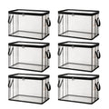 6 Pcs Extra Large Clear Storage Bags With Zipper Handles, Thick Foldable Plastic Bins for Clothes Blankets Toys Moving