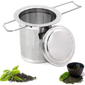 Tea filter, stainless steel tea strainer, tea strainer, tea infuser Tea strainer with lock, tea filter with fine holes, foldable handle design Suitable for