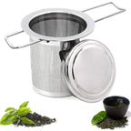 Tea filter, stainless steel tea strainer, tea strainer, tea infuser Tea strainer with lock, tea filter with fine holes, foldable handle design Suitable for