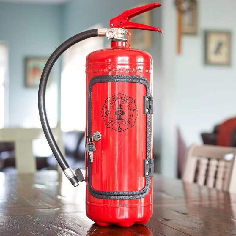 Fire Extinguisher Minibar Wine Cabinet Perfect Gift for Men red B