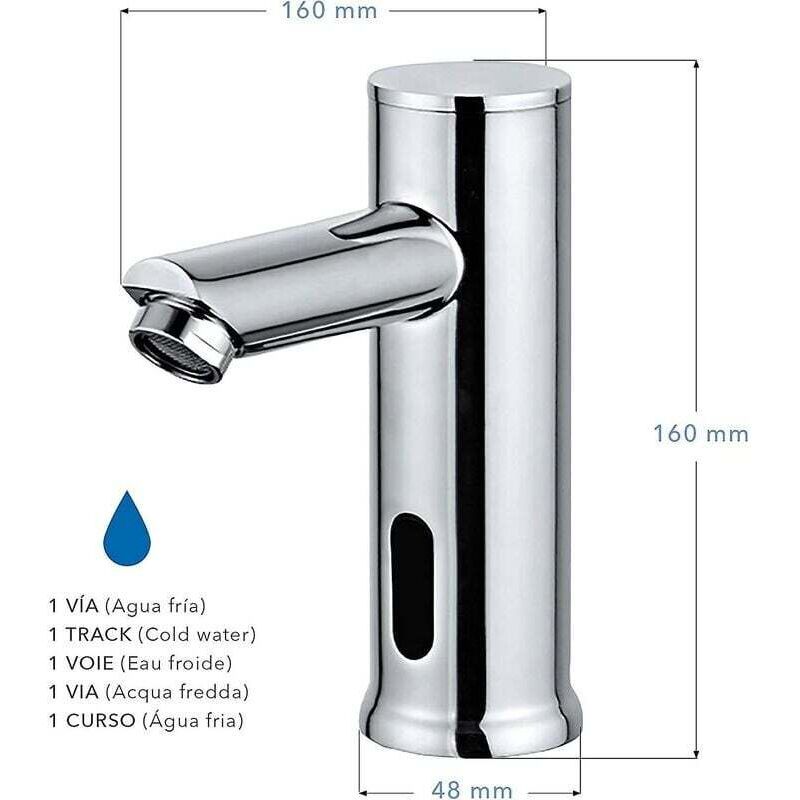 Electronic Washbasin Tap, Tap with Automatic Water Sensor, Cold