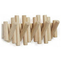 Wall-Mounted Coat Rack with 5 Hooks, Made of Natural Wood, 37.1 x 16.5 x 4.4 cm