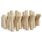 Wall-Mounted Coat Rack with 5 Hooks, Made of Natural Wood, 37.1 x 16.5 x 4.4 cm