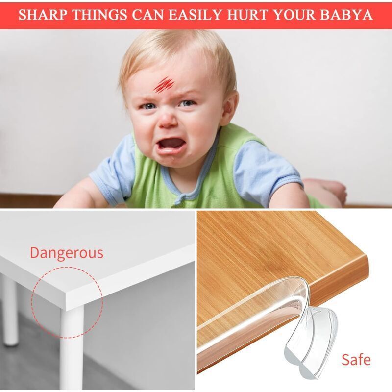 Baby Corner Protector Strip for Tables, Transparent Baby Furniture Protector, Furniture Protection Strip, Pre-Adhesive PVC Edge and Corner, 6 m