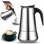 Italian Coffee Maker, 2 Cup Stainless Steel Compatible with All Stovetops, 100 ml