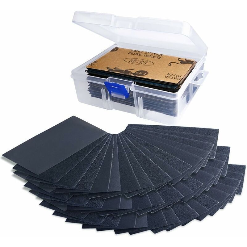 102 Pcs Wet Dry Sandpaper 60 to 3000 Grit Sandpaper for Automotive, Wood Furniture Finishing, 3 x 5.5 Inch