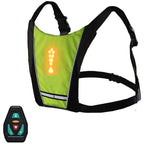 Cycling Vest USB Rechargeable Reflective Backpack with LED Turn Signal Light Remote Control Outdoor Sport Safety Gear Bag for Cycling Running Walking