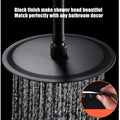 Ultra Thin Rainfall Shower Head, Fixed Rainfall Waterfall, Black Stainless Steel Round Shower Head, 8 Inch