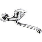 Kitchen Mixer Tap, Wall Mounted, Low Spout, Silver