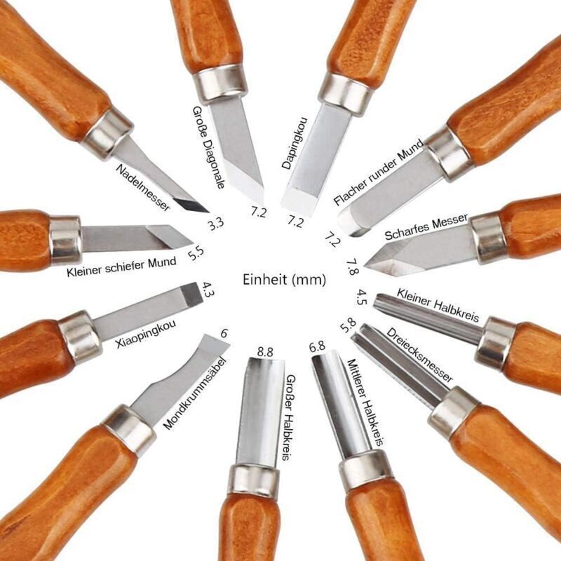 Wood Engraving Tool Kit, Wood Carving Tool, Professional DIY Handmade Wood Chisel Wood Carving Woodworking for Beginners, Engravers and Artists