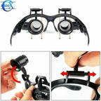Headband Magnifier Head-Mounted Magnifying Glasses LED Light 10X, 15X, 20X and 25X Magnifications