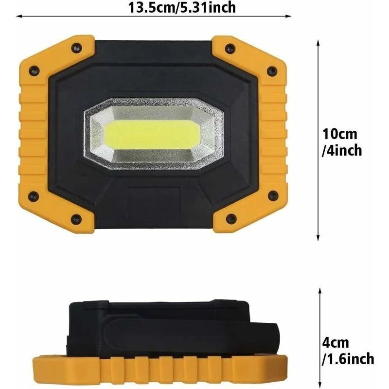 1 Pack Rechargeable LED Floodlight 30W 2000LM Site Floodlight Work Light 3 Modes Portable Lantern USB LED Floodlight for Camping, Construction Site