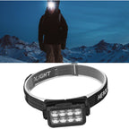 LED Motion Sensing Headlamp IPX4 Waterproof 5 Gear Rotatable USB Rechargeable Headlamp for Fishing Hiking