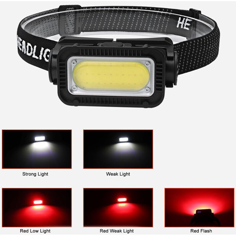 Rechargeable Headlamp with Red Light LED Headlamp for Outdoor Hiking Running Camping Accessories