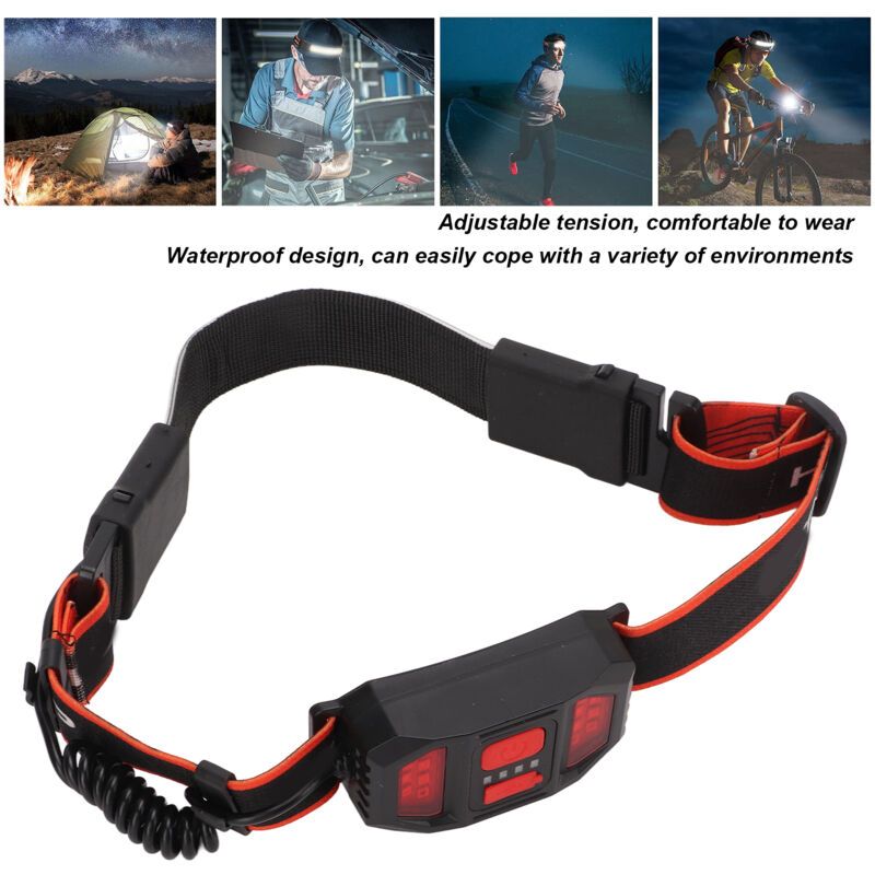 LED Headlamp, Highlight Headlight, Rechargeable Headlamp, Red Taillight for Camping, Hiking