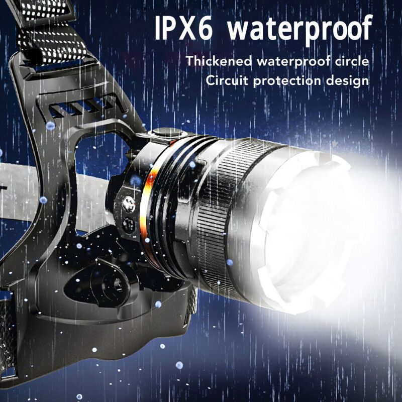 Rechargeable Headlamp High Brightness Adjustable Zoom Waterproof Lightweight Headlamp for Outdoor Night Fishing