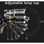 Rechargeable Headlamp High Brightness Adjustable Zoom Waterproof Lightweight Headlamp for Outdoor Night Fishing