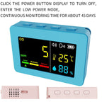 3-in-1 Portable Air Quality Meter, CO, Temperature and Humidity, Color Screen, Carbon Monoxide Detector with Voice Alarm and Battery Display
