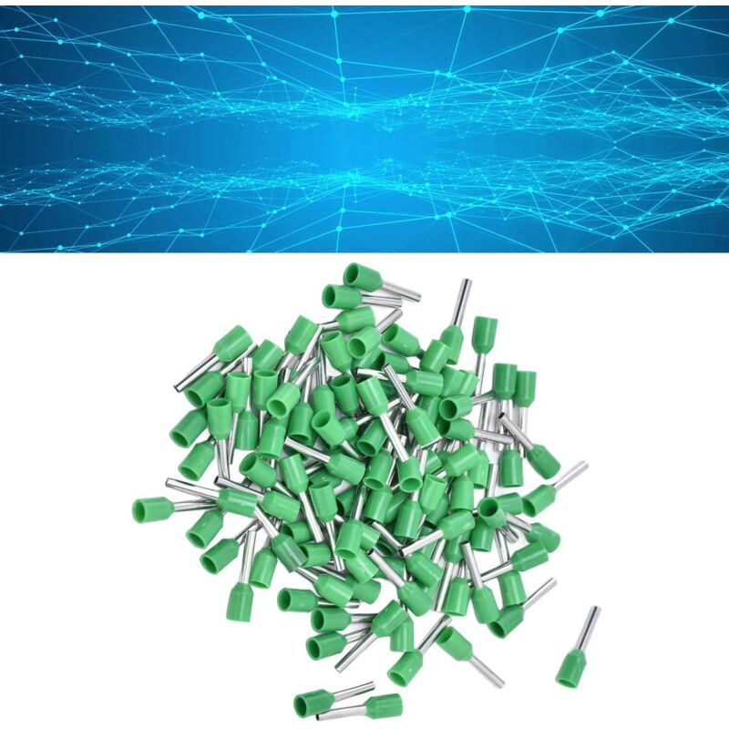 1000 Pcs Insulated Electrical Pin Crimp Terminals 16 AWG Cord End Connectors Kit E1510 Green