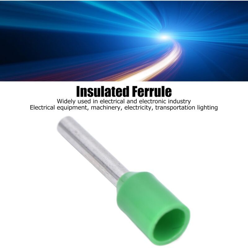 1000 Pcs Insulated Electrical Pin Crimp Terminals 16 AWG Cord End Connectors Kit E1510 Green