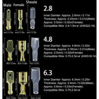 450 Pcs Wire Crimp Terminal Block Male Female Quick Splice Connectors for Batteries