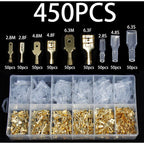 450 Pcs Wire Crimp Terminal Block Male Female Quick Splice Connectors for Batteries