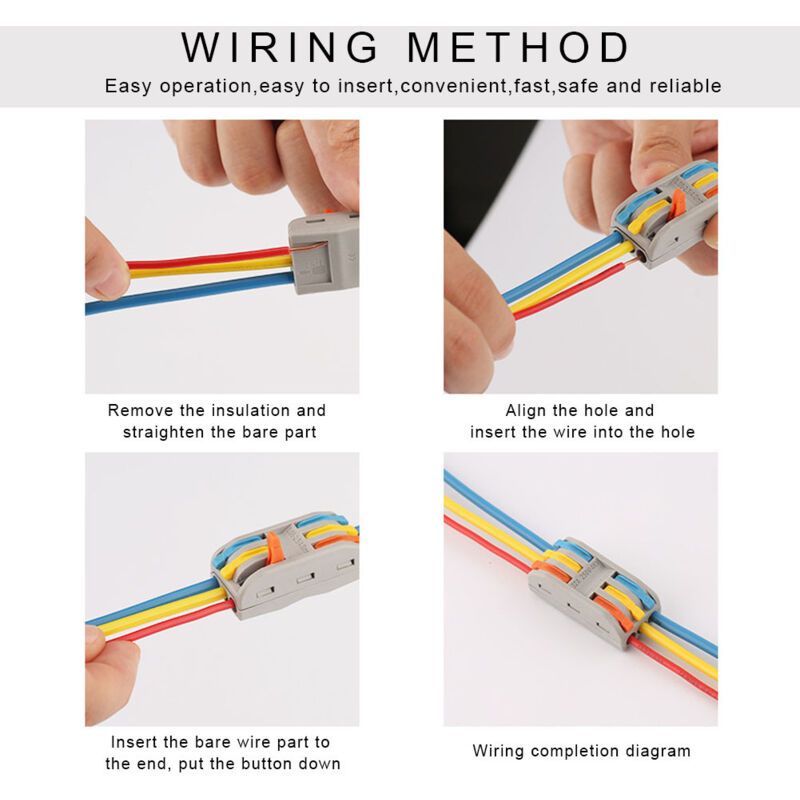 20 Pcs 11 28 AWG PCT-2-3 Electrical Cable Quick Wiring Connector Conductor Terminal Block