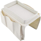 Sofa Chair Armrest Organizer, Non-Slip Armrest Organizer for Phone, Book, Magazines, TV Remote Control, Beige