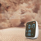 Indoor PM2.5 Air Quality Monitor, Mini Portable Smart Sensor, Temperature and Humidity Tester with Built-in Alarm