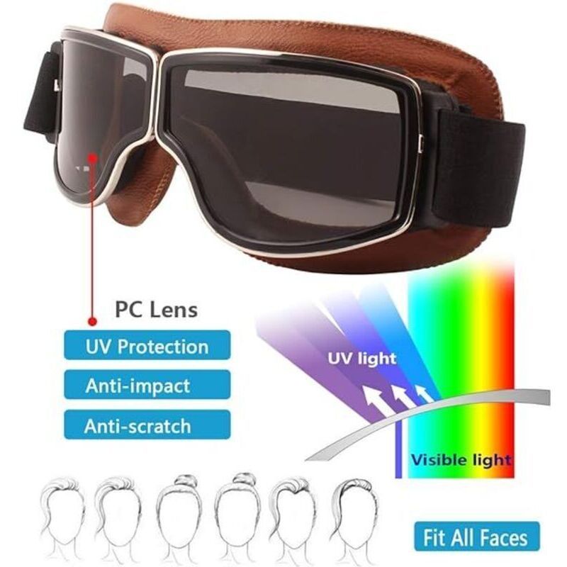 Retro Motorcycle Goggles Anti-Fog Warm Goggles for Riding ATV Motocross
