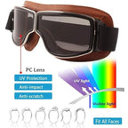 Retro Motorcycle Goggles Anti-Fog Warm Goggles for Riding ATV Motocross