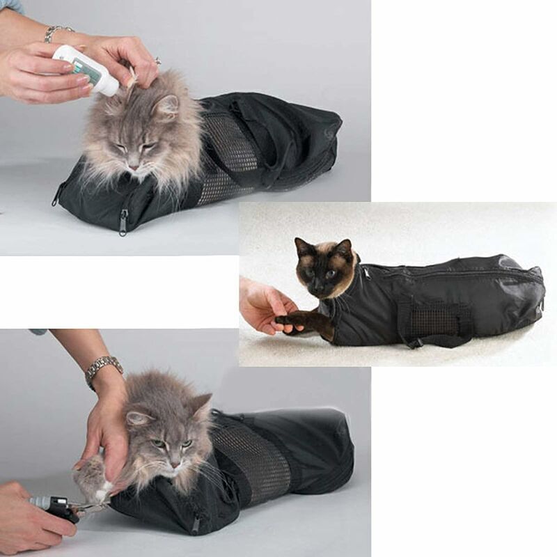 Cat Grooming Bag, Durable and Versatile Cat Restraint Bag to Keep Cats Safe During Grooming and or Bathing