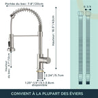 Kitchen Faucet, Kitchen Mixer Tap with 360 Degree Swivel High Arc Sink Sprayer Pull Down Sprayer 2 Modes, Stainless Steel