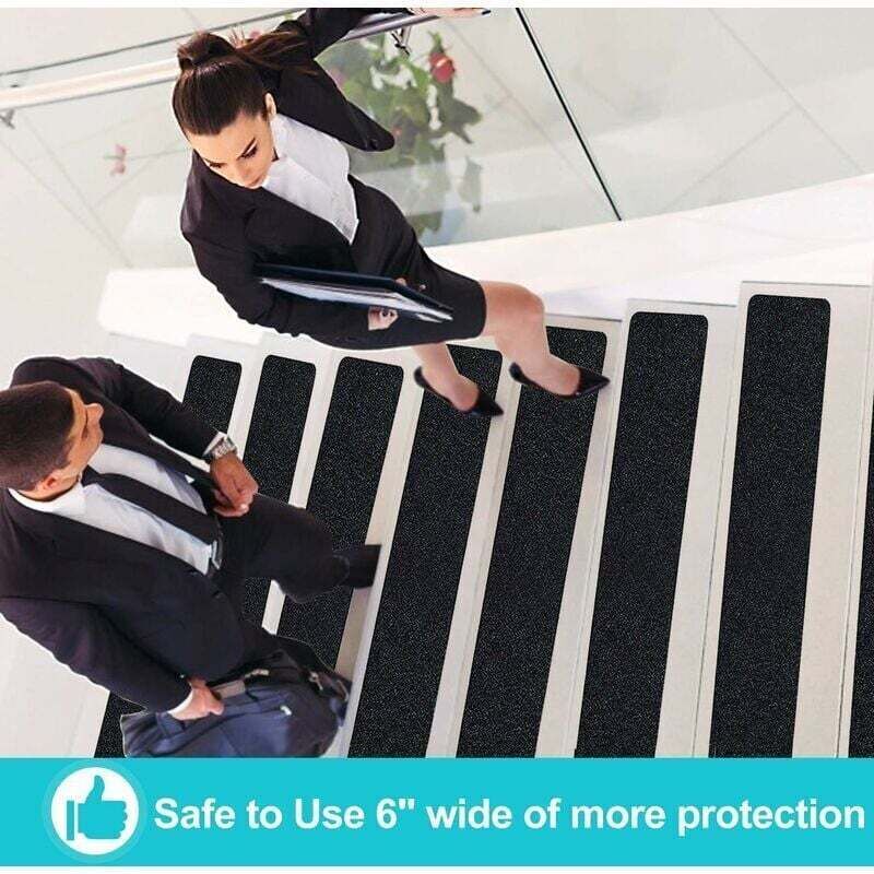 Anti-Slip Tape, Adhesive for Stairs, Friction, Abrasive for Safety, Stepladder, Indoor, Outdoor, High Traction, Black, 15 cm x 5 m