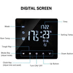 Smart Thermostat Temperature Controller for Electric Heating LCD Display Touch Screen Weekly Programmable Floor Heating Thermostats for Home Office