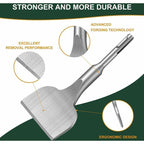 Tile Chisel, Chisel, 25 Degree Curve, Flat Tile Chisel, Professional Tile Chisel for Impact Hammers and Electric Hammers, 165 x 75 mm
