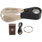 10X Jeweler Loupe, Professional Handheld Magnifier with LED Light for Jewelry, Plants, Coins, Watches