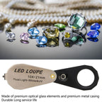 10X Jeweler Loupe, Professional Handheld Magnifier with LED Light for Jewelry, Plants, Coins, Watches