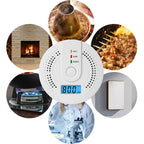 2 Pack Carbon Monoxide Detector Battery Operated with Digital LCD Display for Home Kitchen Restaurant Hotel Office, Batteries Not Included
