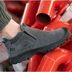 Slip-on Welding Safety Shoes, Non-Slip Rubber Sole, Abrasion Resistant Anti-Scald Work Shoes for Welders, Grey, 41EU