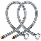 2 Pcs Universal G1 2 Tap Hose, Flexible SUS304 Stainless Steel Connection Hose for Hot and Cold Water Mixer Tap, Kitchen Sink, Bathroom, 600 mm