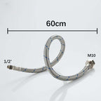 2 Pcs Universal G1 2 Tap Hose, Flexible SUS304 Stainless Steel Connection Hose for Hot and Cold Water Mixer Tap, Kitchen Sink, Bathroom, 600 mm