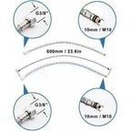 2 Pcs Universal G1 2 Tap Hose, Flexible SUS304 Stainless Steel Connection Hose for Hot and Cold Water Mixer Tap, Kitchen Sink, Bathroom, 600 mm
