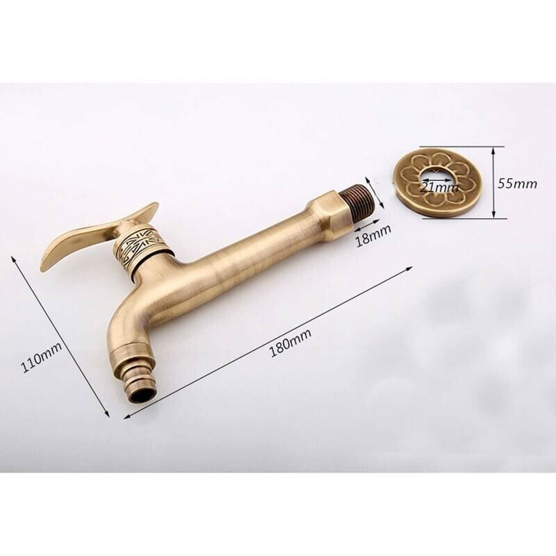Antique Brass Tap with Lever Handle, Antique Brass Finish, G1 2
