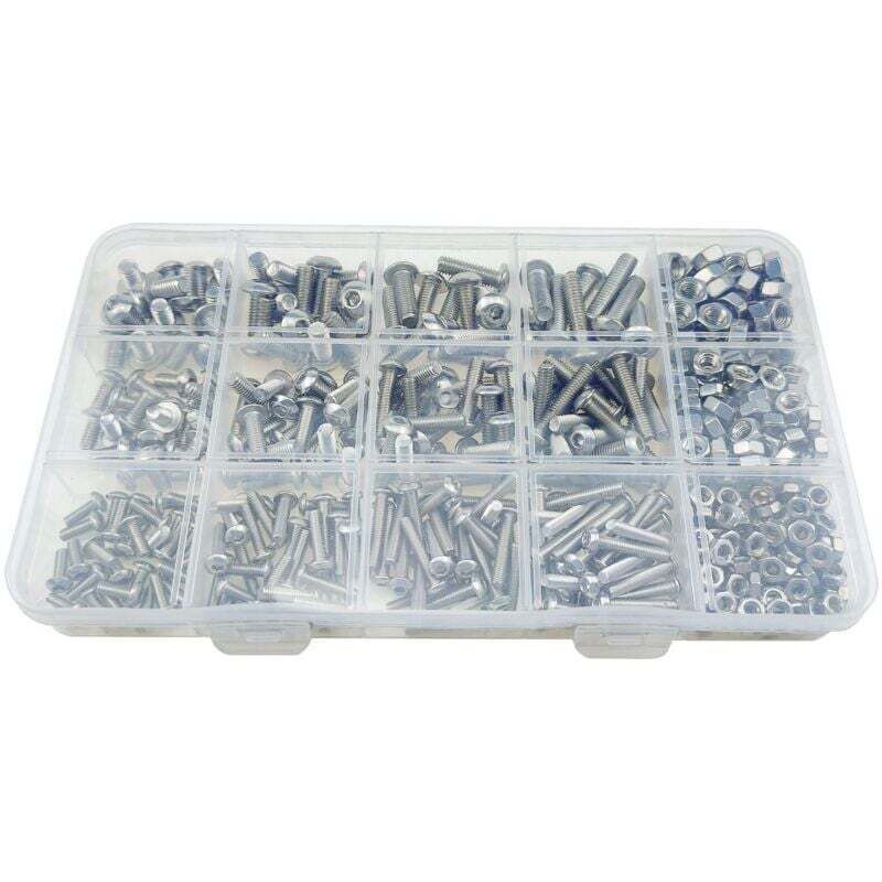 500 Pcs Stainless Steel Box Set M3 M4 M5 Round Head Bolt Screw Nut Disc Head Internal Hex Screw