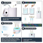 Air Humidifier, Silent Ultrasonic Humidifier with Thermo-Hygrometer, Dual Nozzle, 36 Hours of Operation Time, Automatic Shut-Off, 7 LEDs, 2 L
