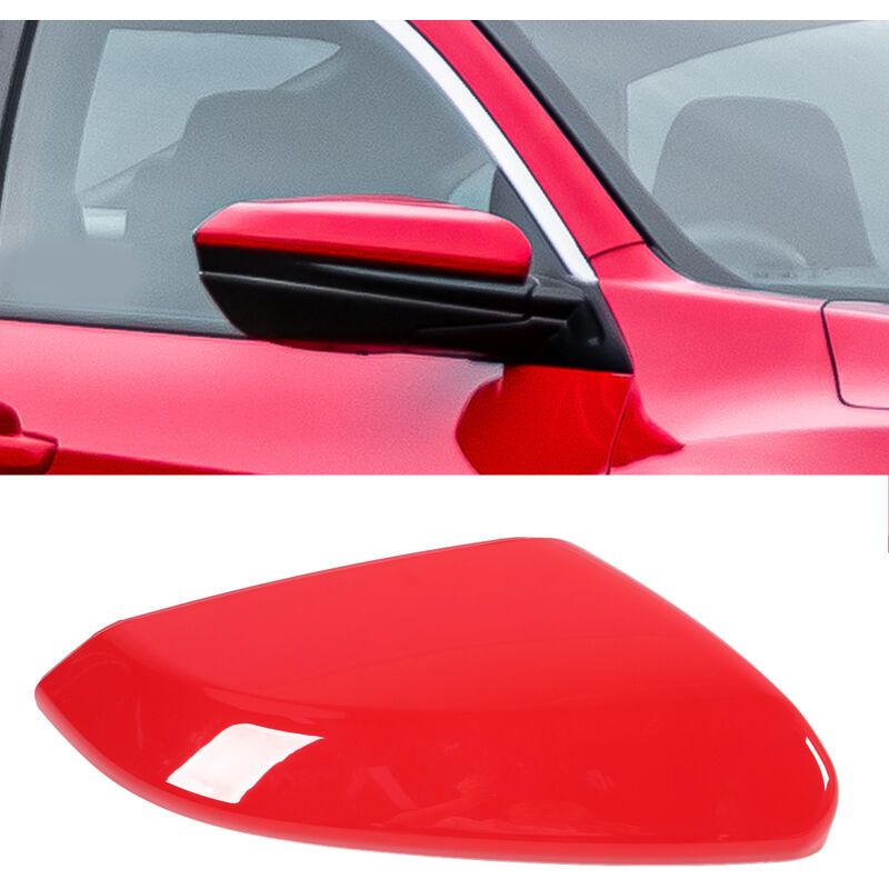 Mirror Cover with Reinforced Anti-Collision Protection and Weather Resistance Compatible with Honda Civic 2016-2021 Red Right 76201 TBA A11