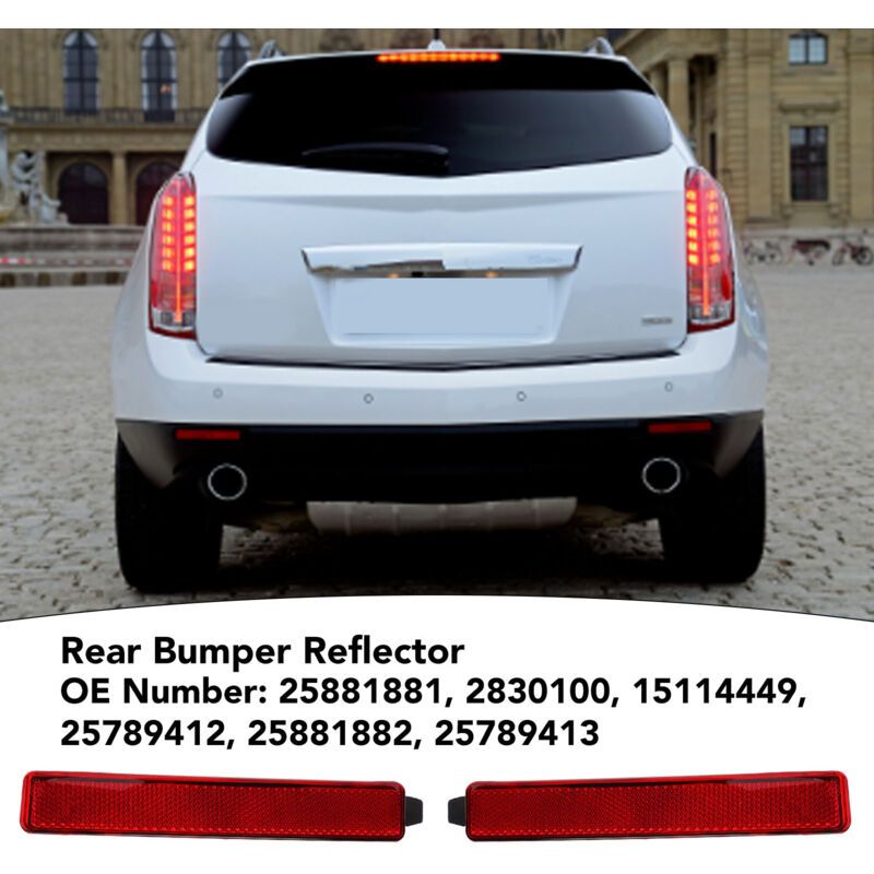 Left Right Rear Bumper Reflector Compatible with Acadia Denali Sl Warning Lens Reflector 25881881